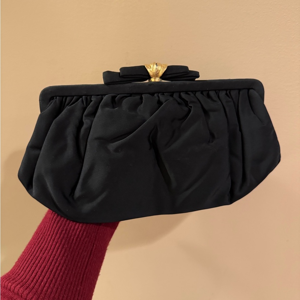 1950/60s Elegant‎ Black Clutch Bag